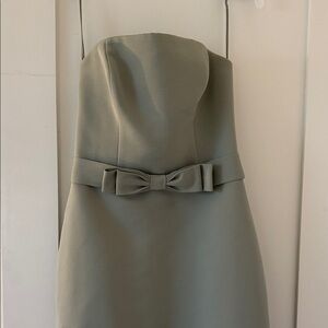 Amsale Callista Strapless Dress with Bow in Sage